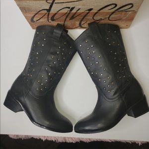Twiggy London studded cowgirl boot